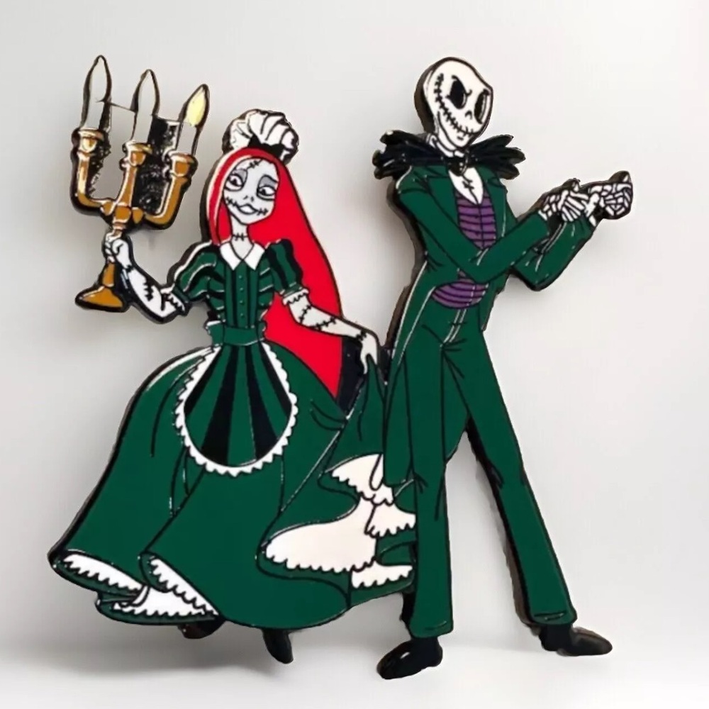 Disney Fantasy Pin Jack Sally NBC Haunted Mansion Nightmare Before Christmas 3"